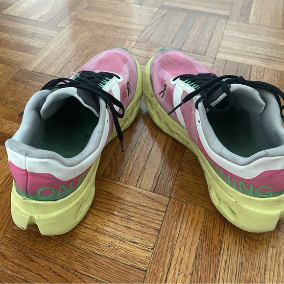 On Running Women's Pink and Yellow Cloudsurfer Next Running Shoes - Picture 7 of 8